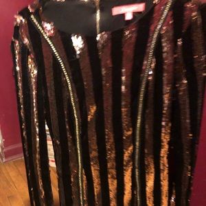 Gold and black sequin short dress